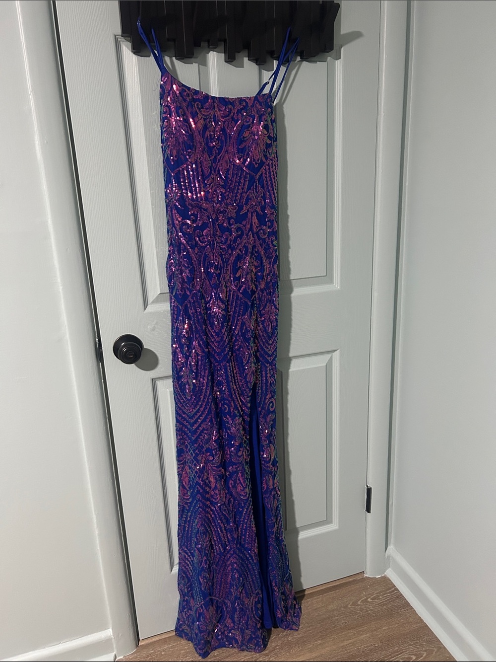 Windsor Sequin Purple Dress with Pink Accents